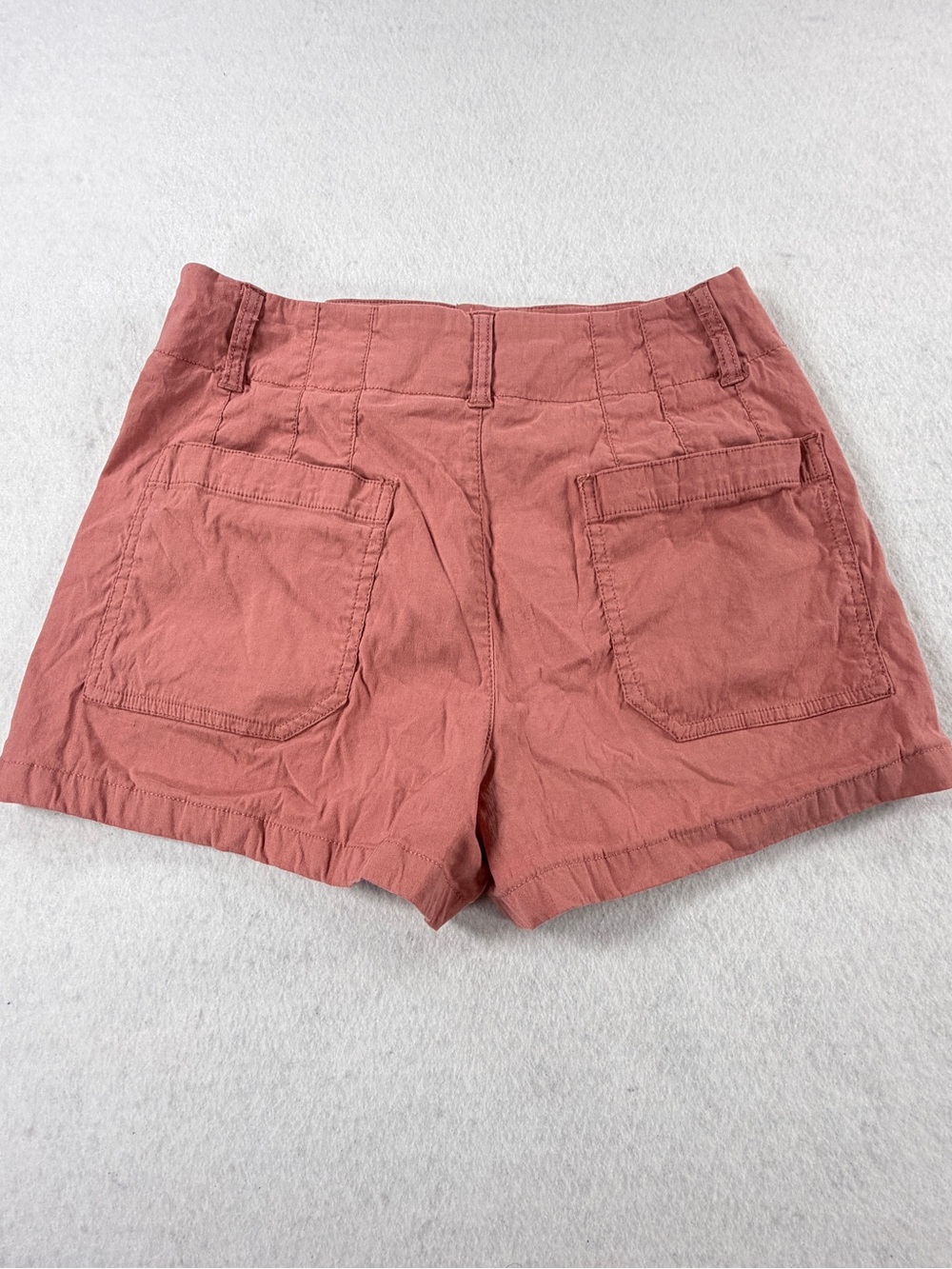 Anthropologie Maeve Colette High Rise Utility Shorts Mauve Pink Size 28 Linen - Picture 8 of 9